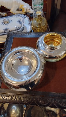 Vaso ciotola vetro argentato - o,