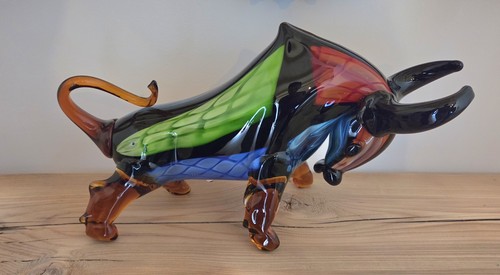 Scultura toro vetro - vetro, di