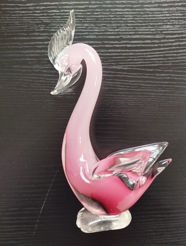 Cigno rosa vetro murano - vetro,