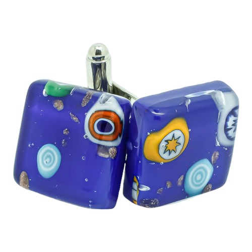 Gemelli vetro murano blu - di,