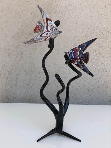 Scultura pesciolini vetro - in,