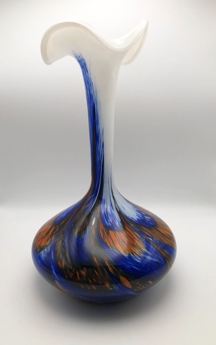 Vaso bianco blu arancio - blu,
