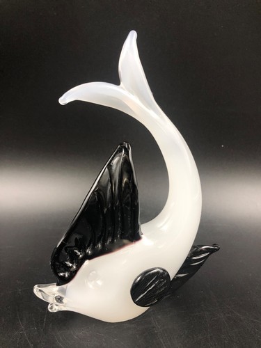 Murano vetro pesce bianco - murano, bianco/nero